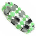 Magnetic Hematite Space Bracelet with alloy and 8MM Green Aventurine Round Beads